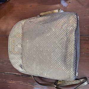 Michael Kors Gold Textured Backpack